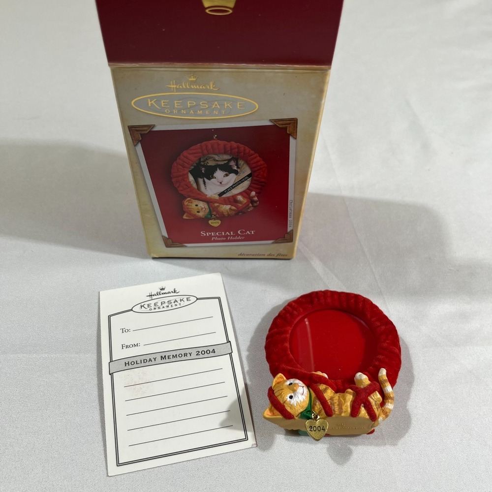 Hallmark Keepsake Special Cat Photo Holder Ornament 2004 Orange Tabby Kitten
